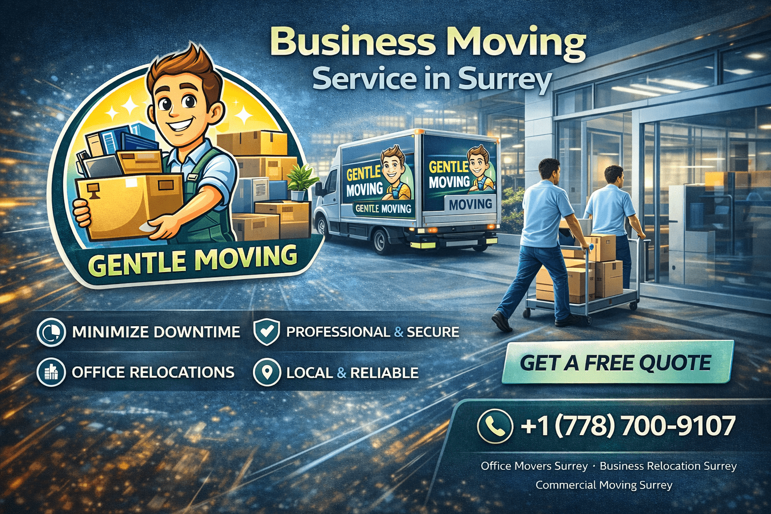 usiness moving service in Surrey packing and transporting office equipment