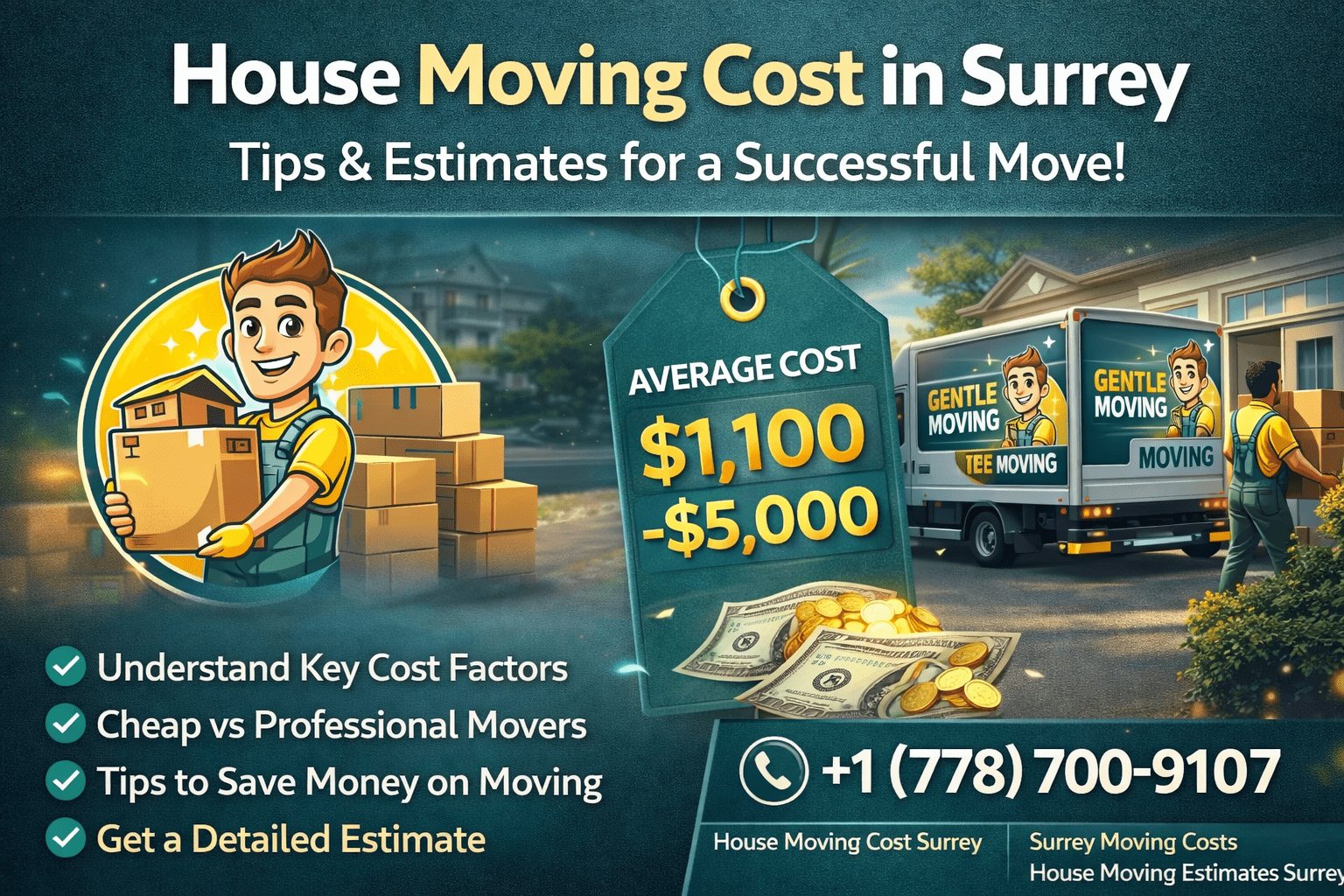 Surrey house moving cost breakdown for residential moving services
