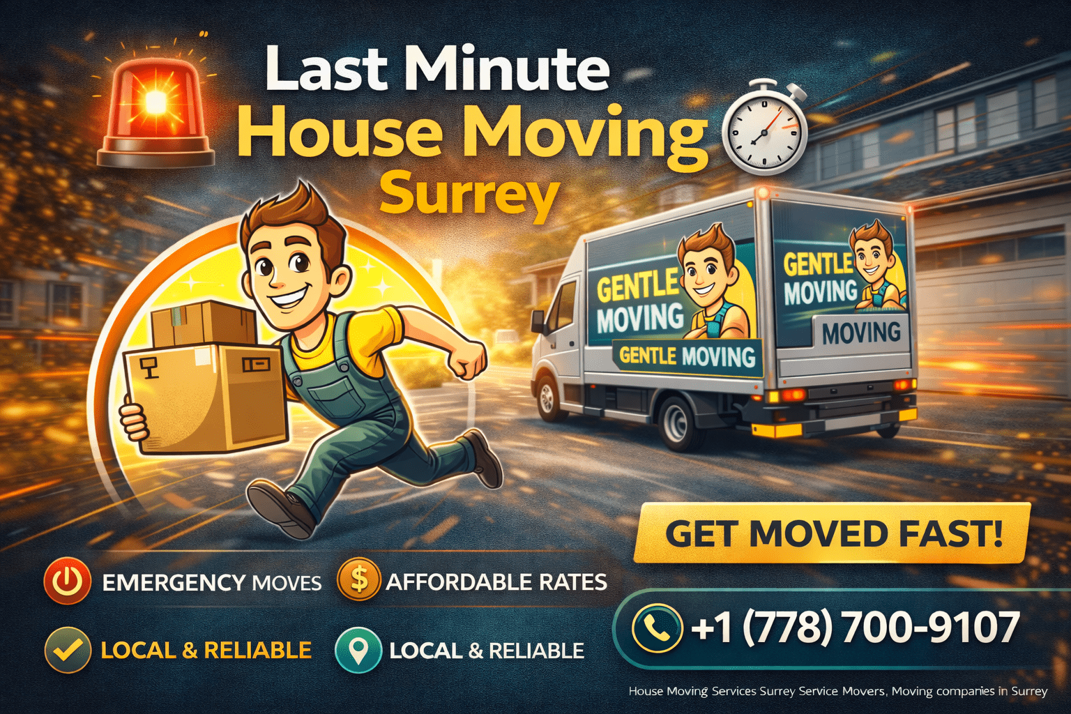 last minute house moving Surrey service for urgent relocations